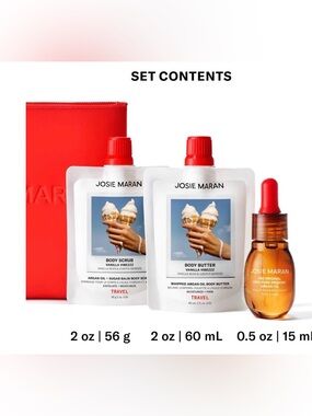 JOSIE MARAN travel 3-Piece set VANILLA VIBEZZZ